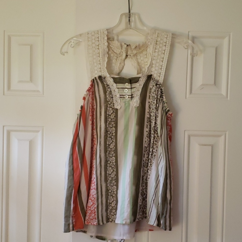 Cabi lace strap tank